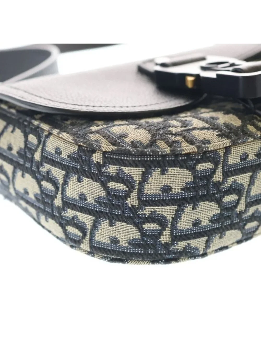 Dior Oblique Jacquard Grained Calfskin Messenger Bag Mini Gray